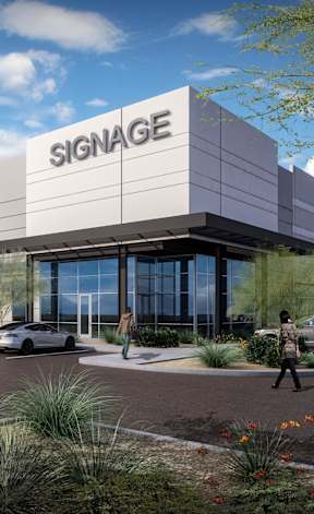 Rendering of the apartment building at The Residences at The Gilmore in Gilbert, AZ