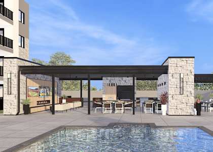 Modern Patio at Amara Luxury Apartments, Sacramento