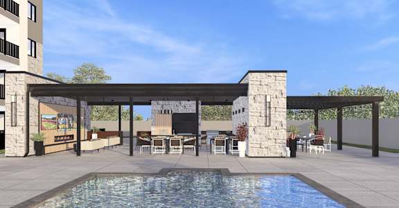 Modern Patio at Amara Luxury Apartments, Sacramento