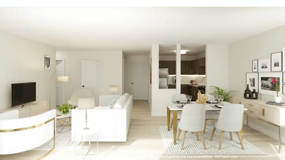 Stylish Living Room at Franklin River Apartments, Southfield, MI