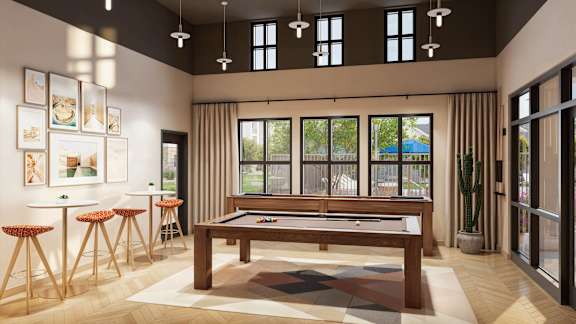 a rendering of the lobby at the flats east bank at Arterra Apartment, Surprise, AZ, 85374
