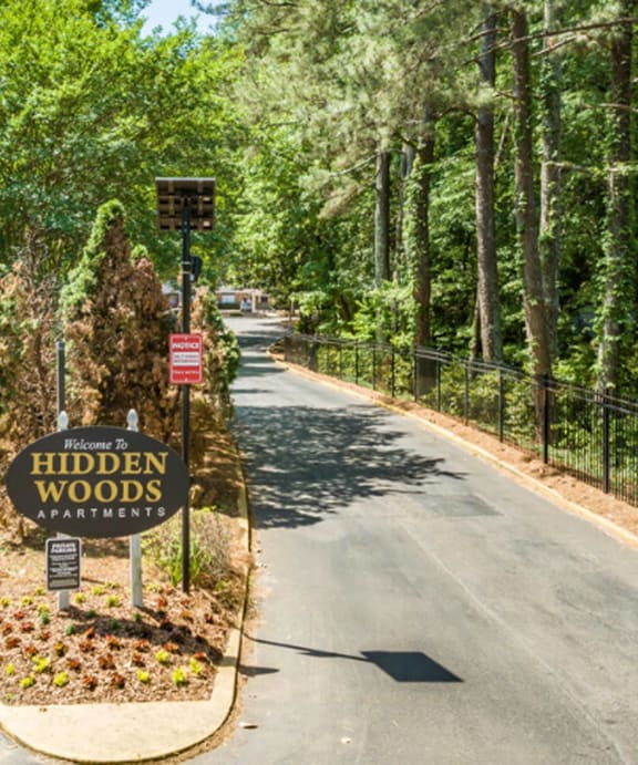 Hidden Woods Entry Sign at Hidden Woods, Decatur, GA, 30035