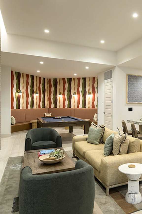 Living room at Treo Apartments in Fort Lauderdale FL