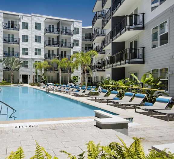 Resort Style Pool with Cabanas