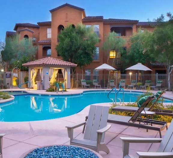 Desert Parks Vista Swimming Pool with Chaise Lounges