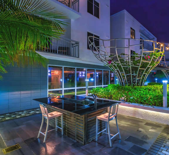 Outdoor Kitchen and Sculptures