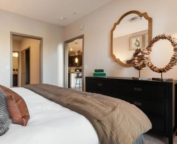 Connecting Bathroom and Closet to Bedroom, Trifecta, Luxury Apartments in Lakewood