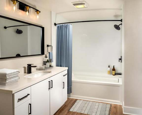 Venice on Rose Apartment Bathroom And Washer Photo