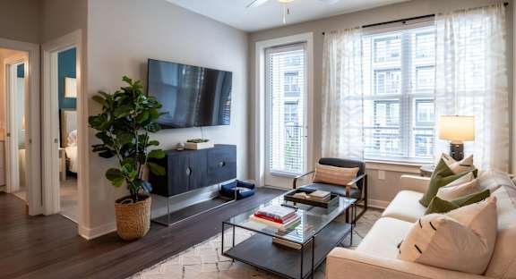 Living Room with Balcony Access