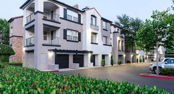 Apartment Buildings with Balconies and Garages