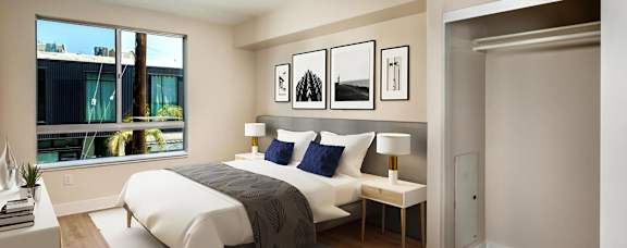 Venice on Rose Apartments Bedroom With Window Photo