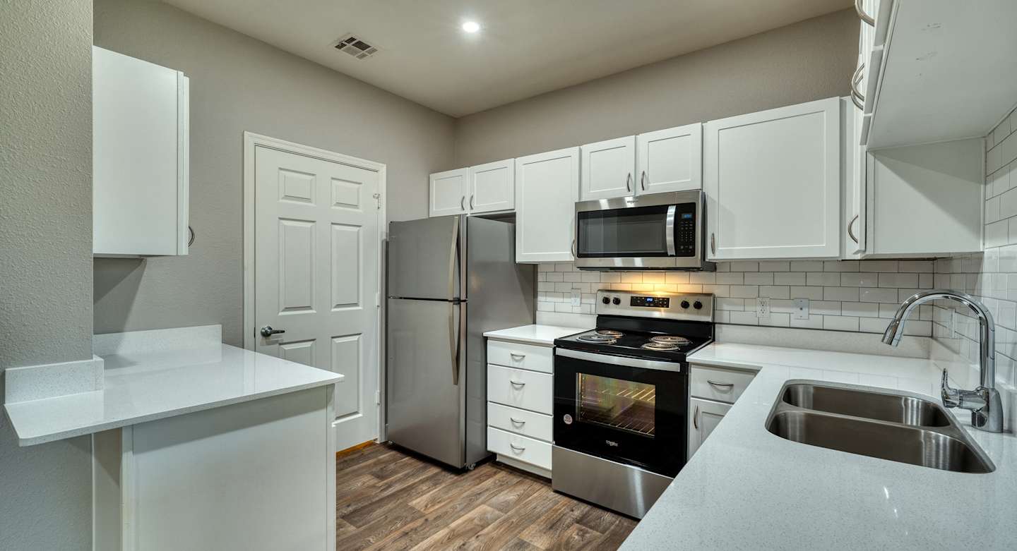 Apartment kitchen — representative home at Mountainside.