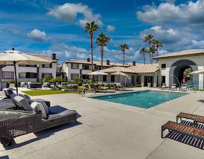 Mountainside Pool Resort Style Pool with Lounge Seating