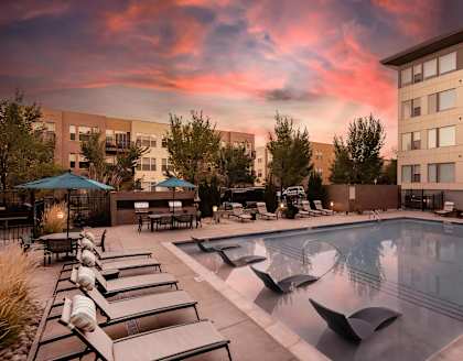 Resort Style Swimming Pool with Chaise Lounges