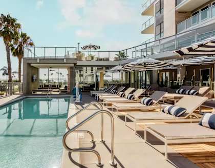 Swimming Pool with Chaise Loungers