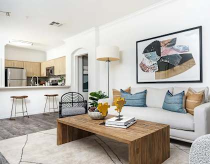 Breakfast Bar Connecting Kitchen and Living Areas