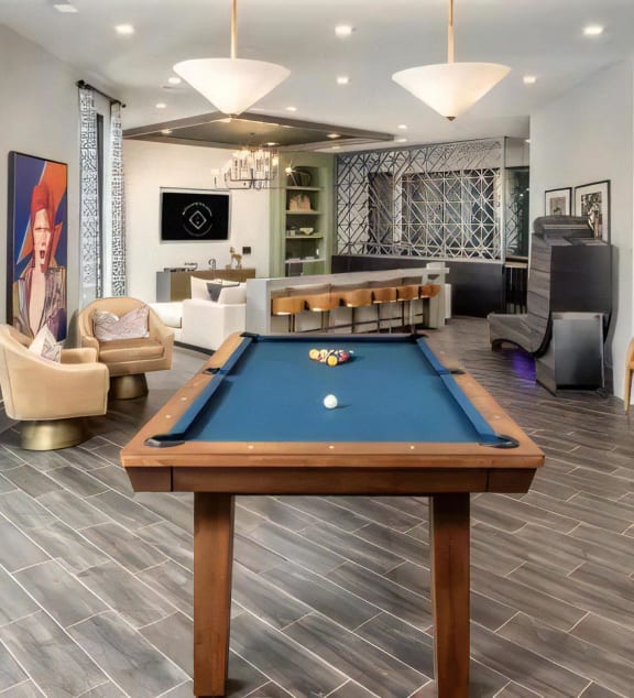 Broadstone Upper Westside Community Entertainment Game Room with Billiards 