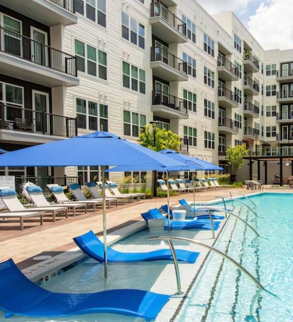 Resort Style Pool with In Water Loungers