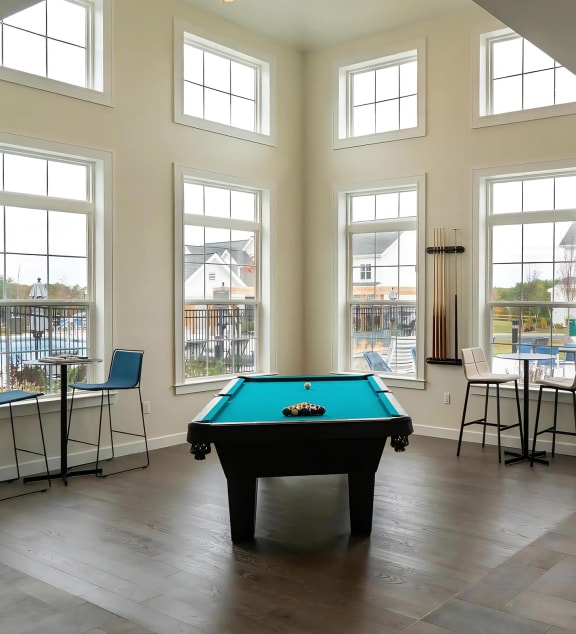 Game Room with Jenga and a Pool Table