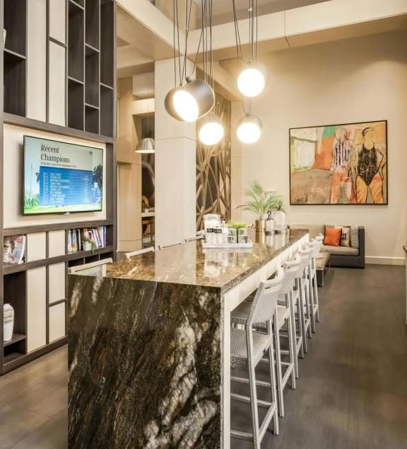Community Kitchen with Bar Seating
