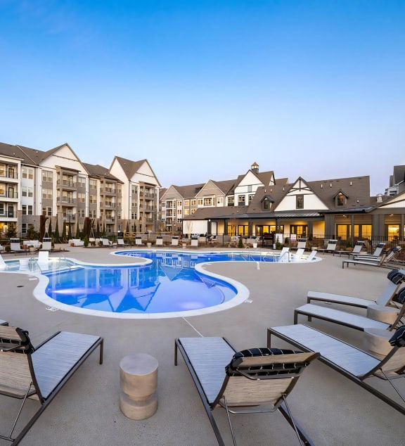 Enjoy a nighttime swim with our fully lit inground pool at Novel Harpeth Heights