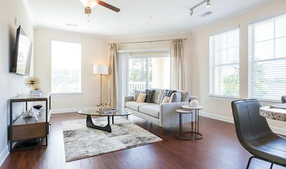 Spacious Living Room with Patio Access
