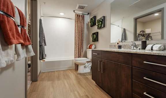 Spacious Bathroom with Cabinet Storage