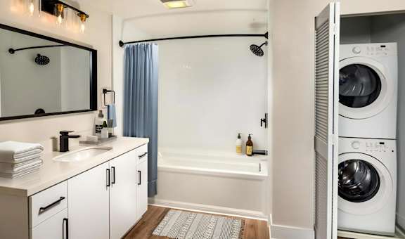 Venice on Rose Apartments Bathroom Modern Bathrooms with Full Size W.D