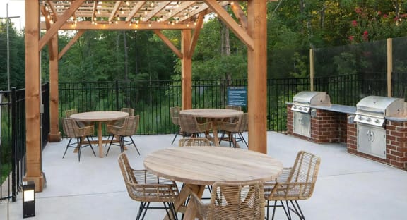 Poolside Dining with Seating and Grills