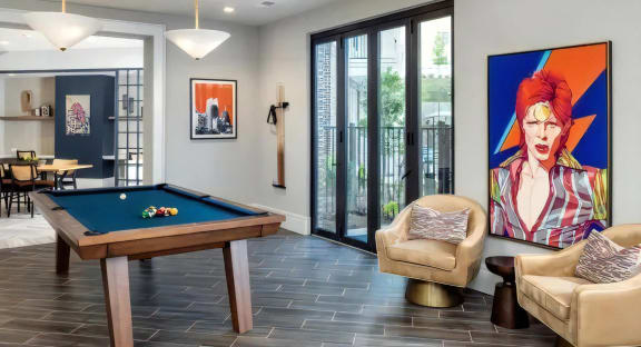 Broadstone Upper Westside Community Entertainment Game Room with Billiards