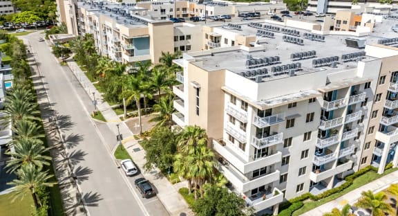 Exterior View of Building with Rooftop Parking