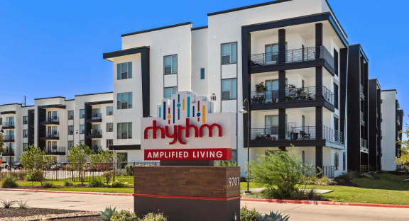 Exterior Building with Rhythm Signage