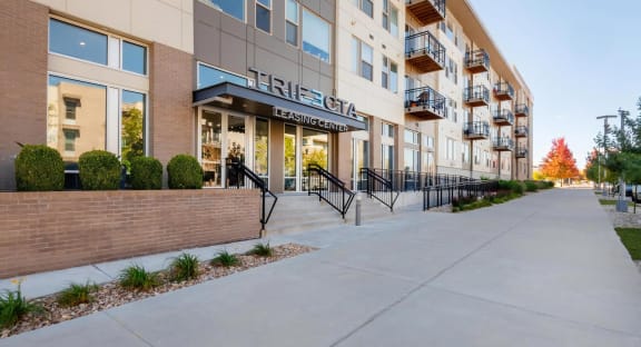 Leasing Center Entrance, Trifecta Belmar, Lakewood, CO Apartments for Rent