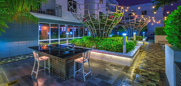 Outdoor Kitchen and Sculptures