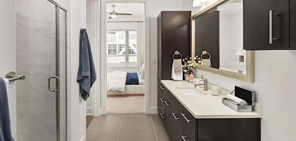 Ensuite with Storage Cabinets