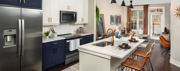 Broadstone Upper Westside Apartments Kitchen Gourmet Kitchen with Chef Inspired Stainless Steel Appliance Package