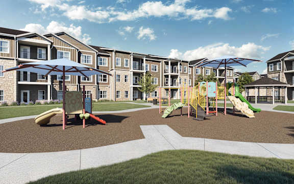 a rendering of a pool and lounge area at the residences at omni louisville apartments at Sage at Franklin Park Apartment , Austin, 78744