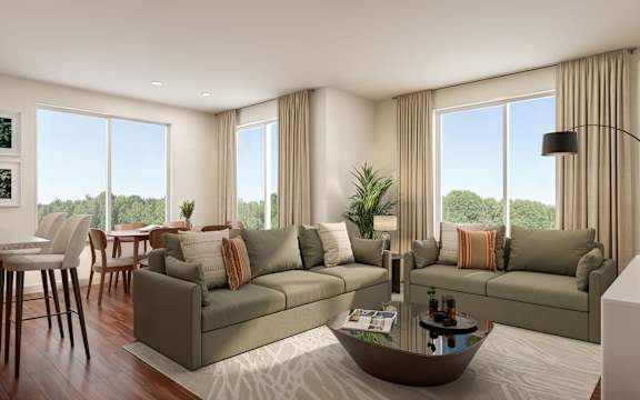 a rendering of a gym with people exercising on treadmills at The Stillwaters 62+ Apartment Homes, Apopka, FL, 32712