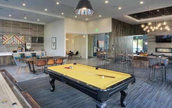 Game Room with Pool Table, Trifecta Belmar, Luxury Apartments for rent in Lakewood, CO