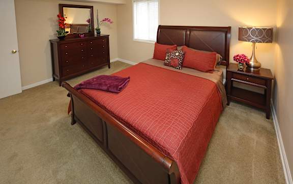 Large bedrooms with ample closet space at Morgan Park Apartments in Euclid, OH
