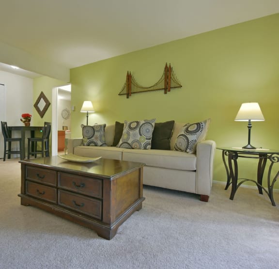 Living Room at Sycamore Creek Apartments in Lake Orion, MI 48359