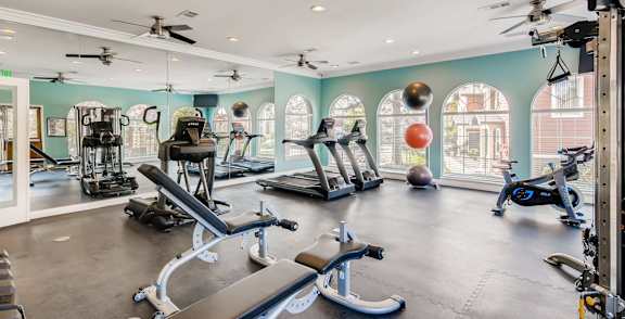Fitness center at Axis Admiral Hill Apartments in Chelsea MA