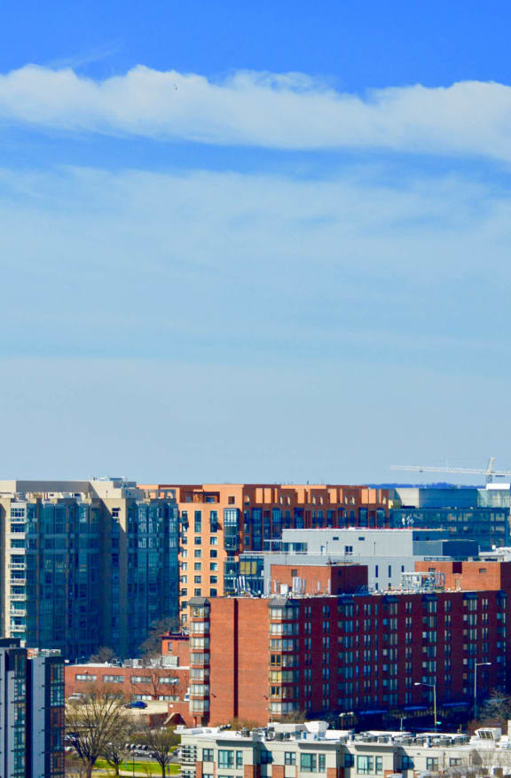 a view of the city and the memorial