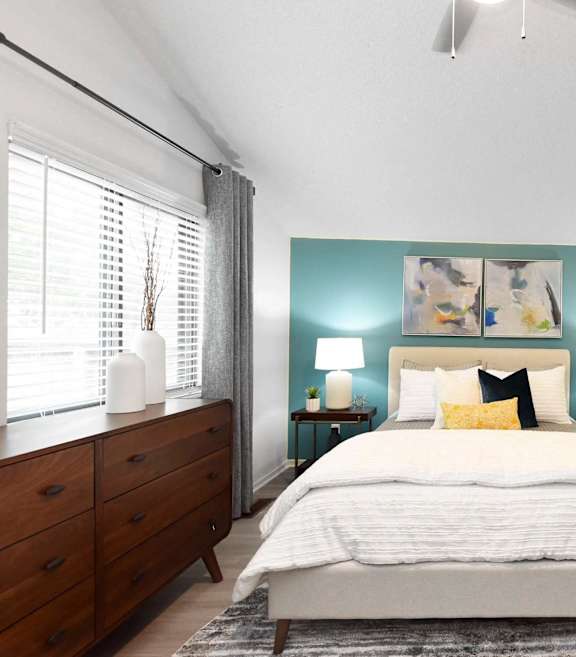 Comfortable Bedroom With Large Window at Kinley Lofts, Knoxville, TN