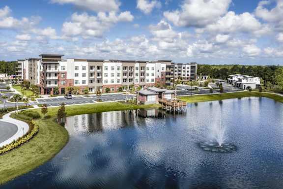 Aerial View of a Lake at The Haven at Lake Britt Apartments, Winter Garden, Florida