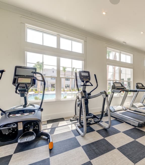 the gym at the landing at Residences at 393 North Apartments, Santa Rosa Beach, Florida
