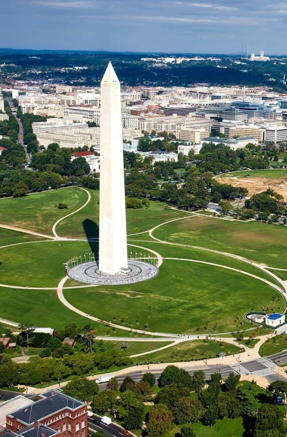 an aerial view of the monument