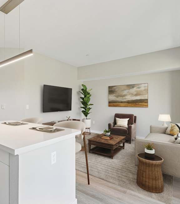 Kitchen counter at Riverpark Apartments in Redmond WA