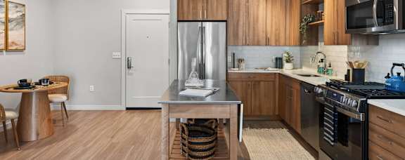 Gourmet Kitchen with Chef-Inspired Stainless Steel Appliance Package