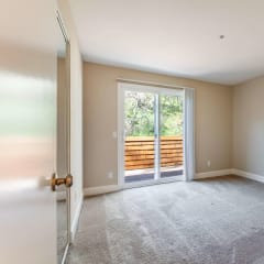 bedroom with sliding glass door